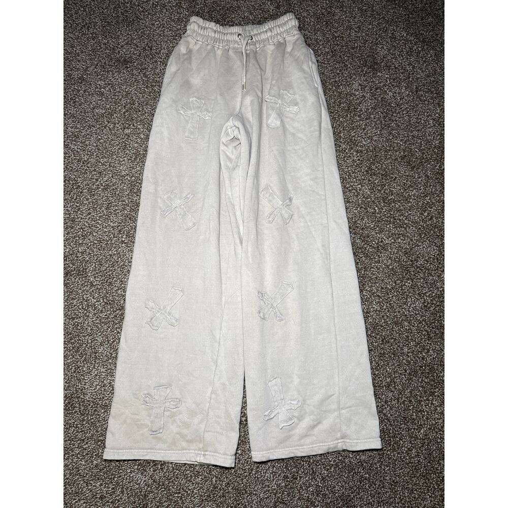NWT Ego cross‎ embroidered wide leg sweatpants womens 6 y2k cozy streetwear